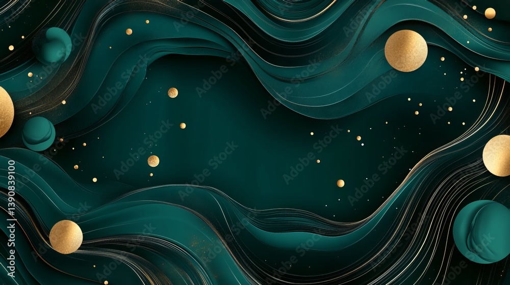 Elegant, dark green abstract polygon background.  Luxury design. Vector EPS 10 file.
 