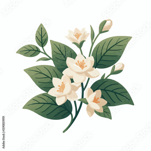 blossom, floral, jasmine, flower, spring, plant, nature, bloom, beautiful, white, beauty, fresh, garden, natural, background, flora, petal, blooming, summer, aroma, flowers, isolated, bud, decorative,
