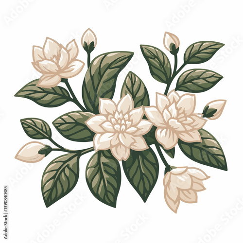 blossom, floral, jasmine, flower, spring, plant, nature, bloom, beautiful, white, beauty, fresh, garden, natural, background, flora, petal, blooming, summer, aroma, flowers, isolated, bud, decorative,
