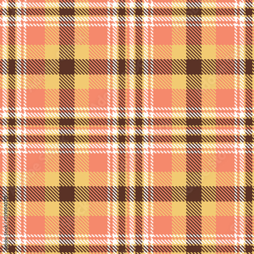Wallpaper Mural Contemporary Muted sand & Neon dark peach Seamless Tartan Fabric Design Torontodigital.ca