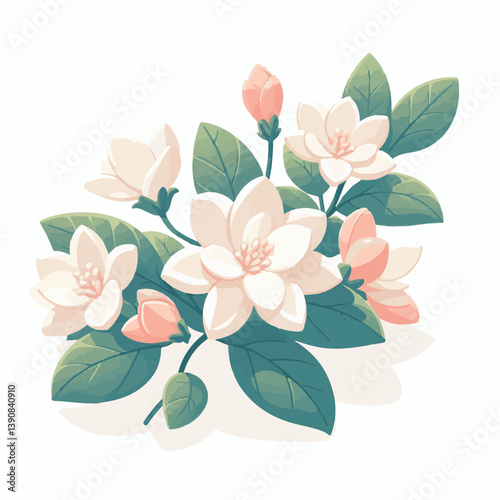 blossom, floral, jasmine, flower, spring, plant, nature, bloom, beautiful, white, beauty, fresh, garden, natural, background, flora, petal, blooming, summer, aroma, flowers, isolated, bud, decorative,