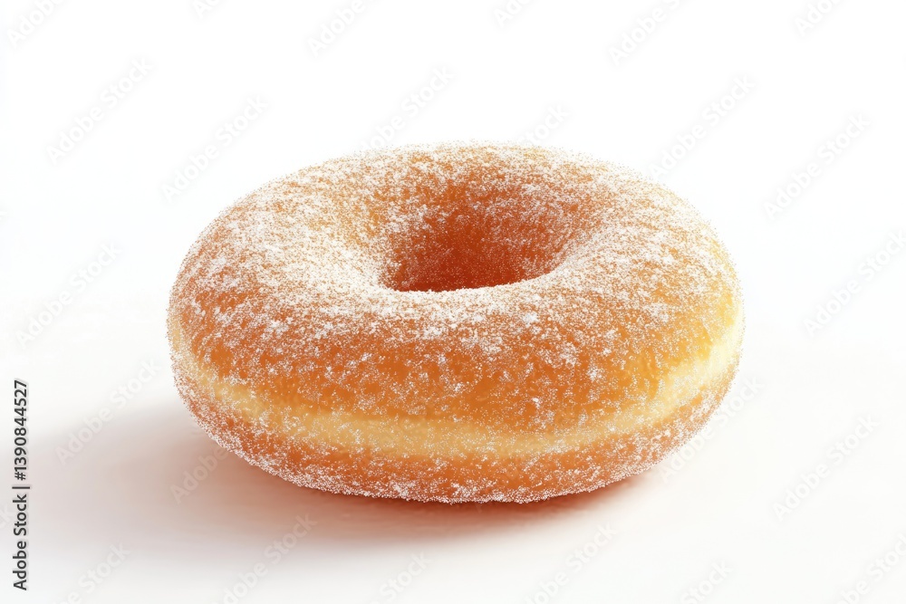 A single, delicious sugar-dusted donut, golden brown and perfectly round. A single, delicious sugar-dusted donut, golden brown and perfectly round.