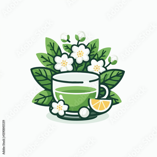 aroma, green, jasmine, background, flower, herbal, tea, plant, drink, natural, organic, cup, healthy, beverage, fresh, white, blossom, floral, nature, blooming, bloom, hot, spring, breakfast, closeup,