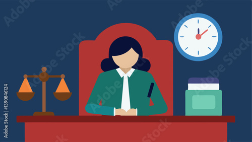 Notetaking Witness The witness jots down notes as the lawyer questions them signifying their intent to clarify answers with a courtroom clock visible in the background.
