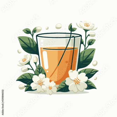 aroma, green, jasmine, background, flower, herbal, tea, plant, drink, natural, organic, cup, healthy, beverage, fresh, white, blossom, floral, nature, blooming, bloom, hot, spring, breakfast, closeup,