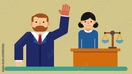 Objection from Proseion The defense lawyer raises a hand to object while the witness looks surprised