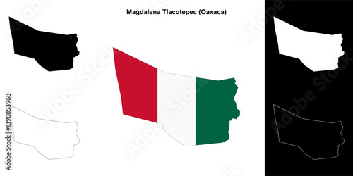 Magdalena Tlacotepec municipality (Oaxaca) outline map set