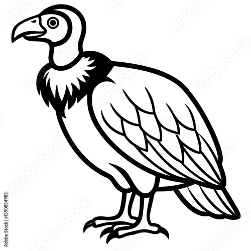 Minimal Andean Condor Vector Illustration on White Background