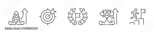 Success vector icons. Outline success icons. Editable stroke success icons