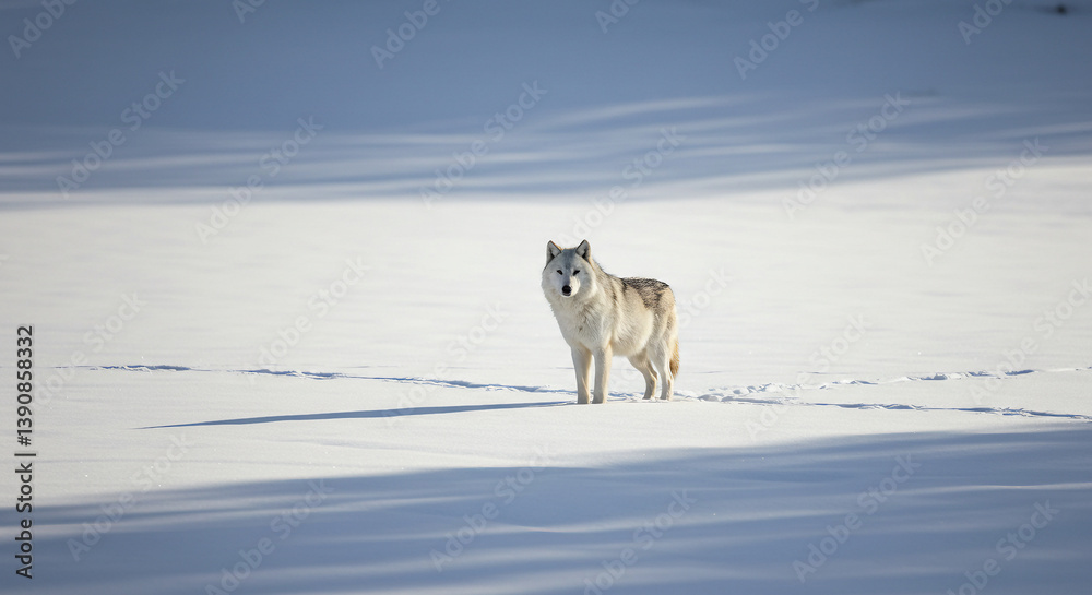 Obraz premium dire wolf standing on snowy land