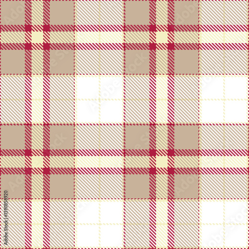 Contemporary Seamless Tartan featuring Iridescent rouge and Classic pale Fabric Design