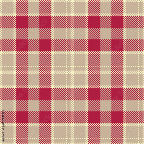 Rustic pale Seamless Tartan with Warm putty accents Fabric Design
