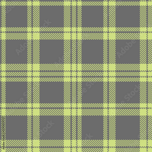 Dark slate grey Seamless Tartan with Fire light yellow green accents Fabric Design