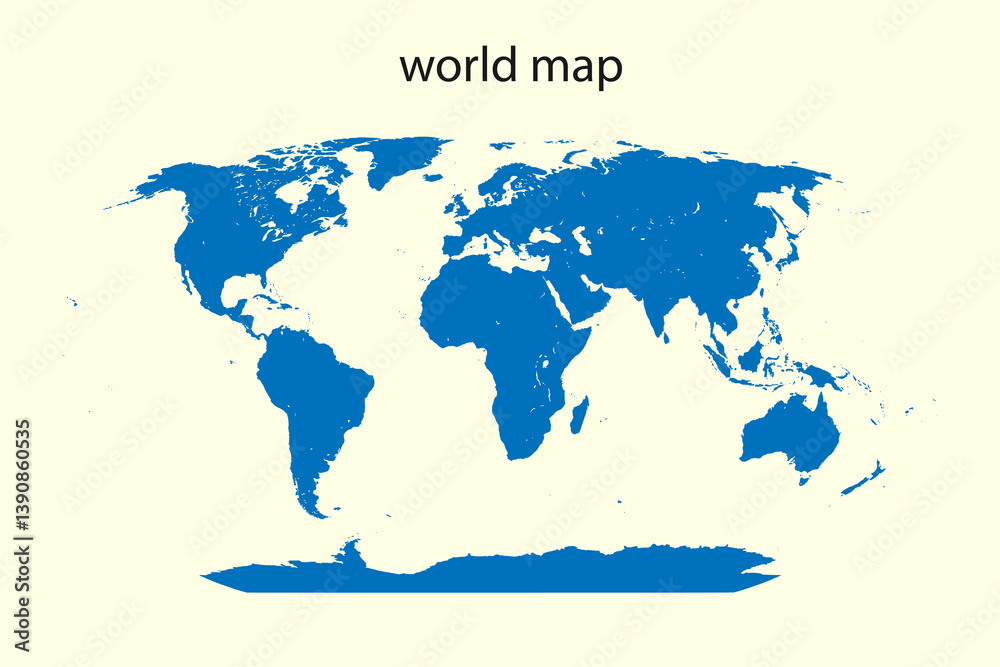 Naklejka premium World Map, Very high resolution world map, isolated on white background. Infographic, Flat Earth, Globe similar world map icon. annual report