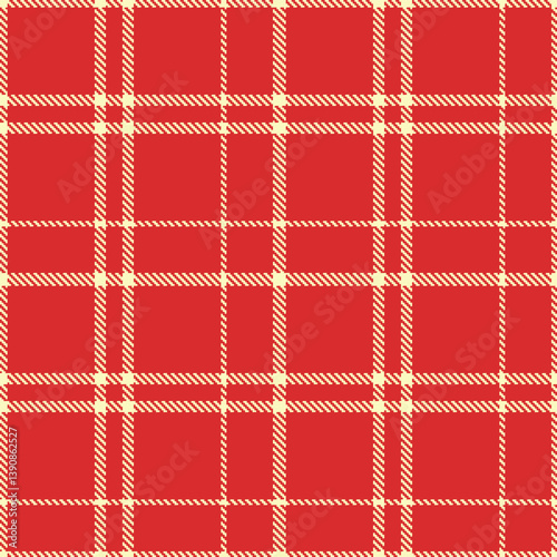 Mellow cream and Deep scarlet Seamless Tartan Fabric Design