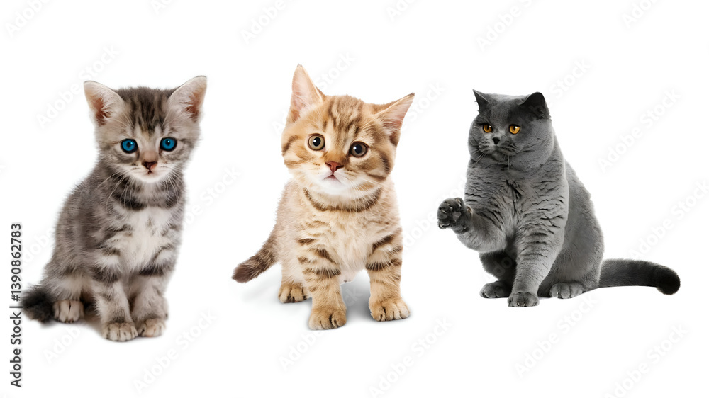 Adorable Trio of Cats – Perfect for Pet Lovers Adorable Trio of Cats – Perfect for Pet Lovers