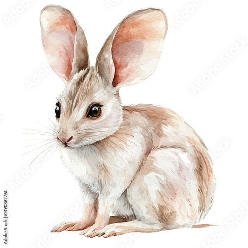 A watercolor painting of Greater bilby, isolated on a white background. Greater bilby vector


