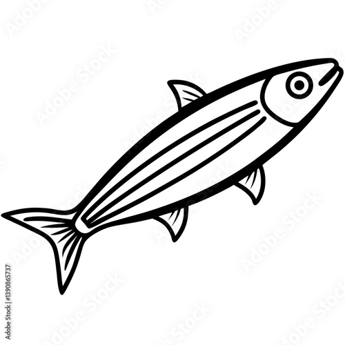 Minimal Anchovy Vector Illustration on White Background