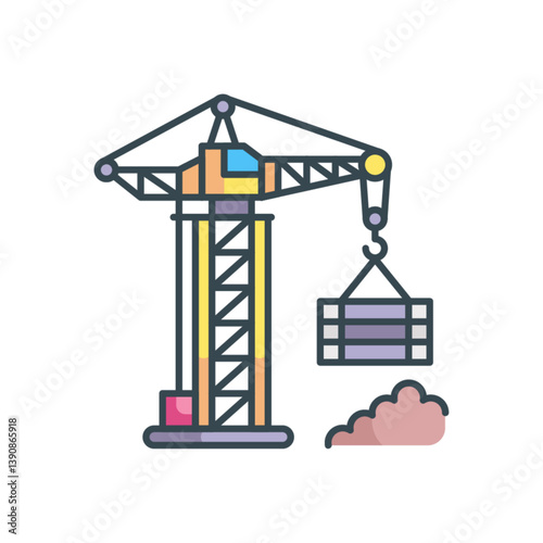 Construction and Infrastructure Crane Icon