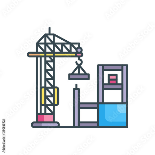 Construction and Infrastructure Crane Tower Icon