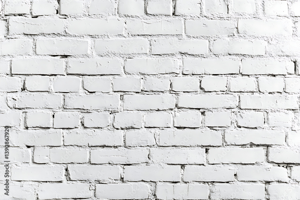 Obraz premium White brick wall background, seamless texture, white bricks.