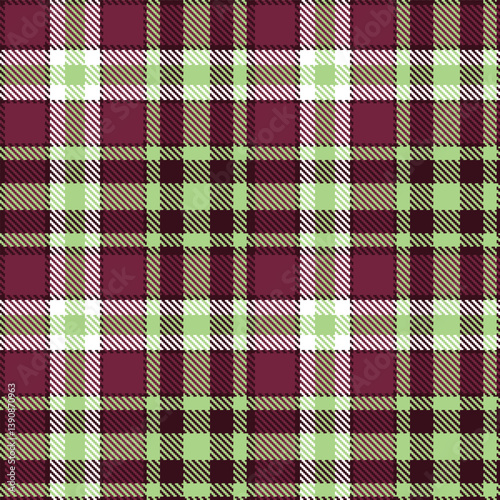 Wallpaper Mural Timeless Seamless Tartan featuring Neon dark maroon and Rich pale olive green Fabric Design Torontodigital.ca