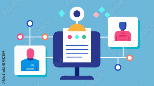 AI in Talent Recruitment A digital recruitment process where AI scans resumes and matches candidates with a rising graph showing increased hiring efficiency for businesses.