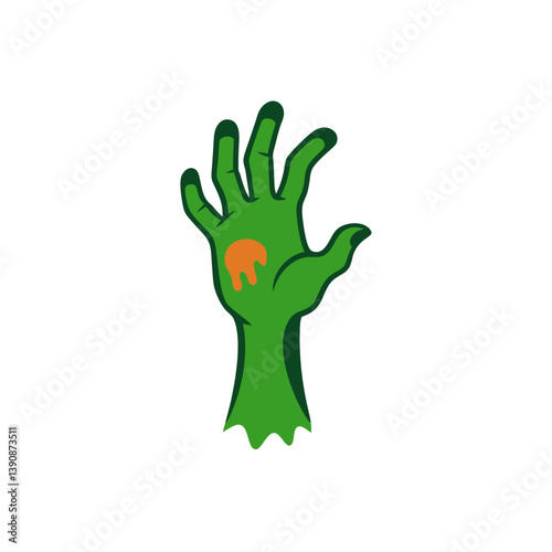Zombie hand doodle on white background vector illustration