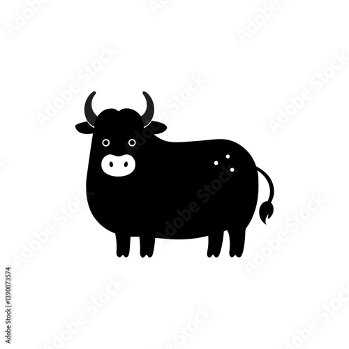 Yak doodle on white background vector illustration