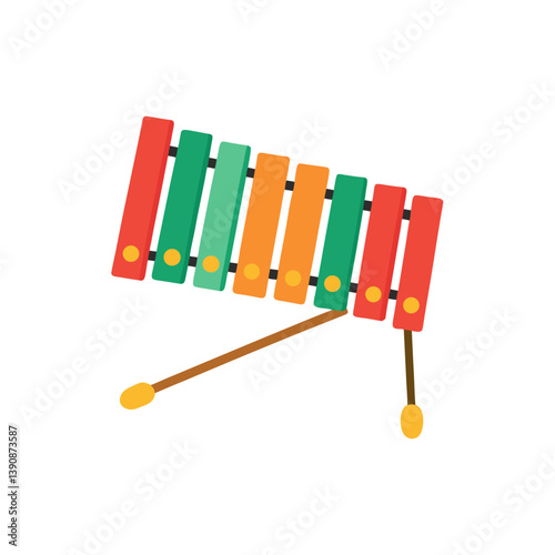 Xylophone doodle on white background vector illustration