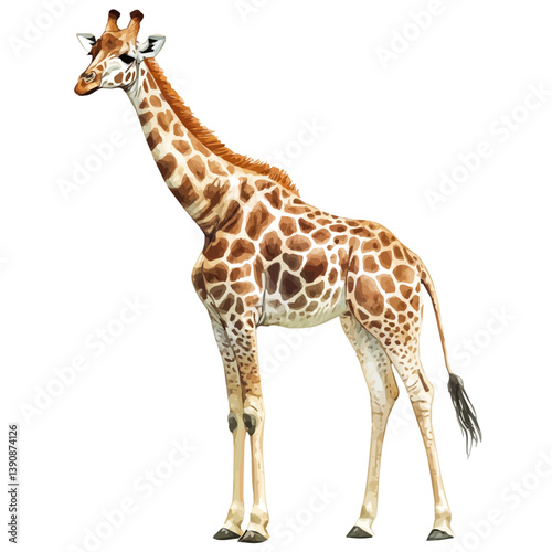 A watercolor painting of Giraffe, isolated on a white background. Giraffe vector

