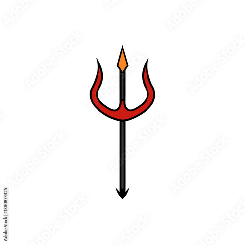 Trident doodle on white background vector illustration