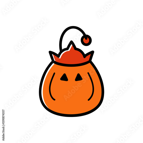 Trick or treat bag doodle on white background vector illustration