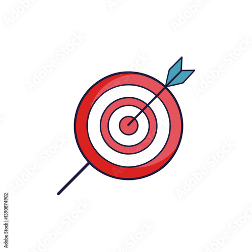 Target doodle on white background vector illustration