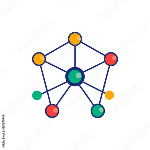 Global Network Doodle Illustration Ideal for Tech Themes and Interconnectivity