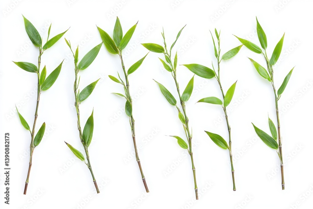 Fototapeta premium Fresh green plant branches with leaves