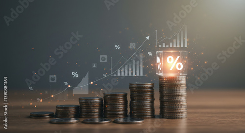 Finance chart showed a significant increase in stock market profits, driven by higher interest rates and steady growth in money investments. finance, growth, increase, interest, money, profit, stock.