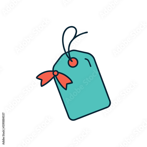 Charming Gift Tag Label Graphic for Presents and Festive Occasions