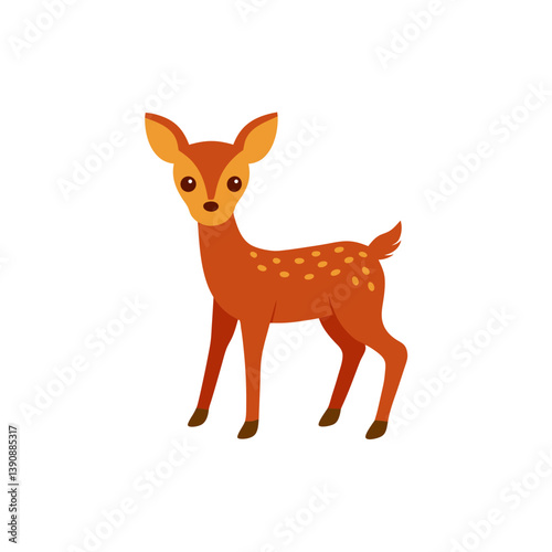 Charming Fawn Doodle Sketch Art Illustration on a Clean White Background