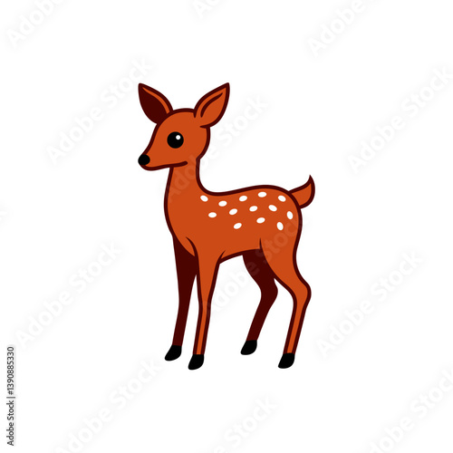 Adorable Fawn Doodle Sketch Art Illustration on a Clean White Background