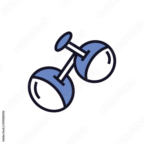 cufflink doodle illustration on white background