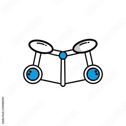 cufflink doodle vector on white background