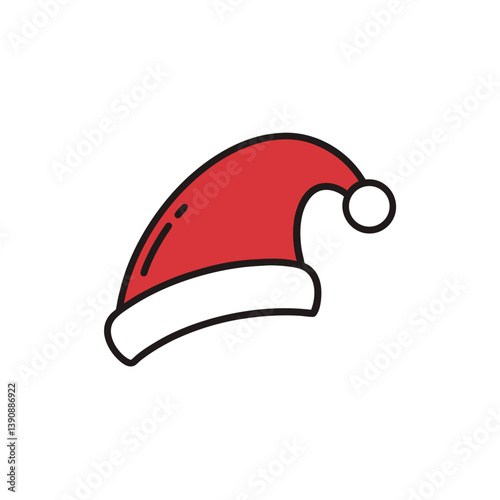 cultural Santa hat doodle vector on white background