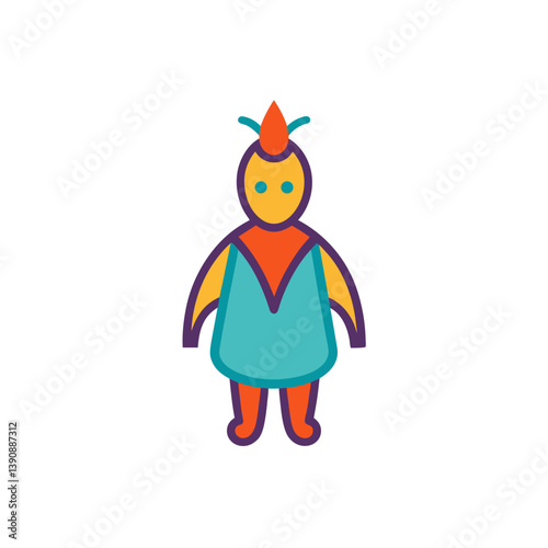 halloween costume doodle vector on white background