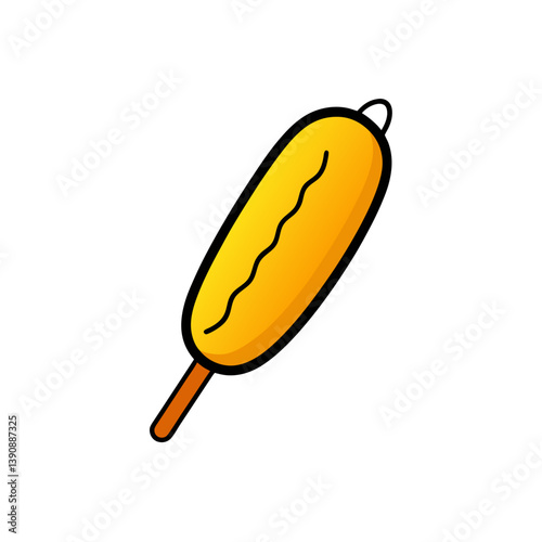 fried corn dog doodle vector on white background