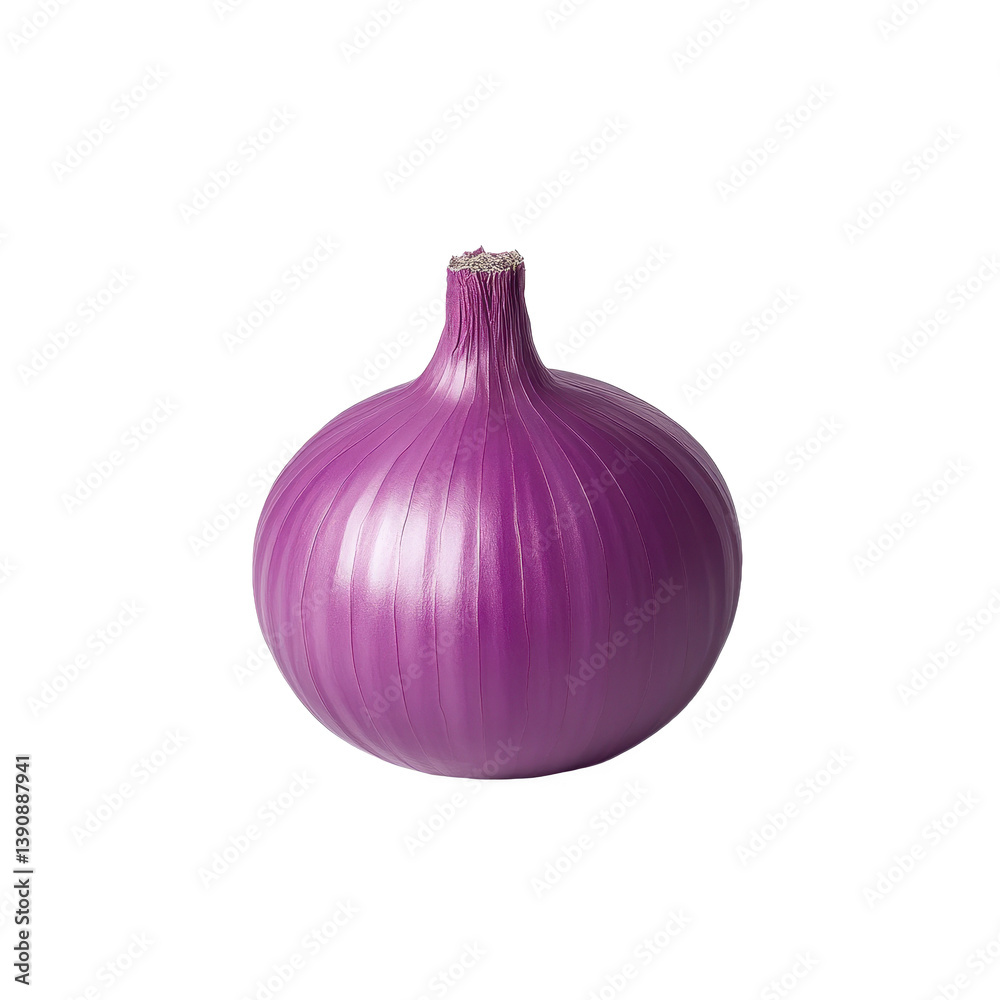 Fototapeta premium Fresh whole spring onion isolated on a clean transparent background