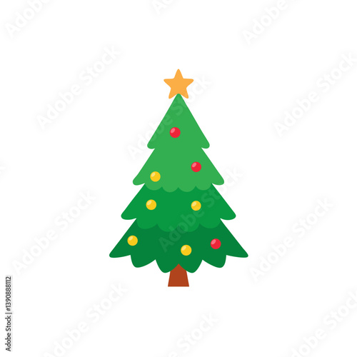 Basic Christmas Tree Doodle Vector Clip Art Illustration