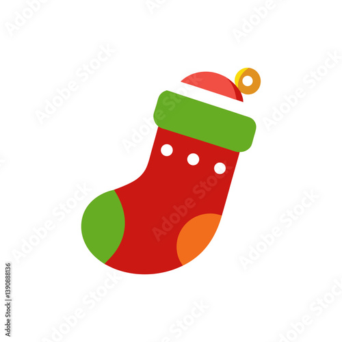 Basic Christmas Stocking Doodle Vector Clip Art Illustration
