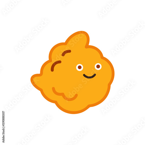 Basic Chicken Nugget Doodle Vector Clip Art Illustration