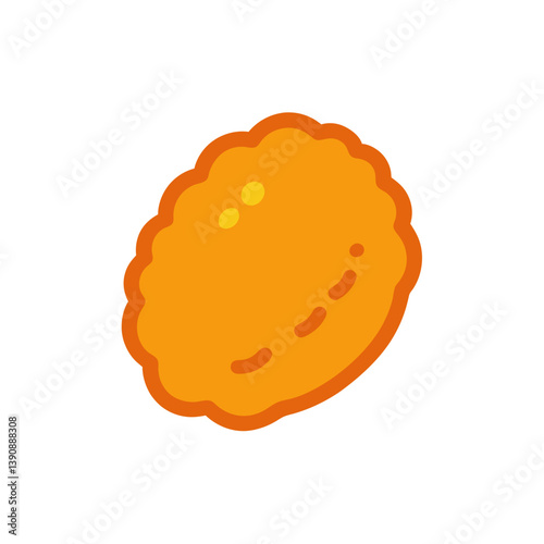 Simple Chicken Nugget Doodle Vector Clip Art on White Background Illustration